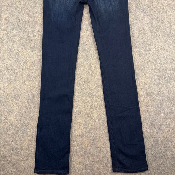 Spanx Signature Straight Side Zip Dark Blue Wash Jeans Size 26 32” EUC 338 - Picture 8 of 11